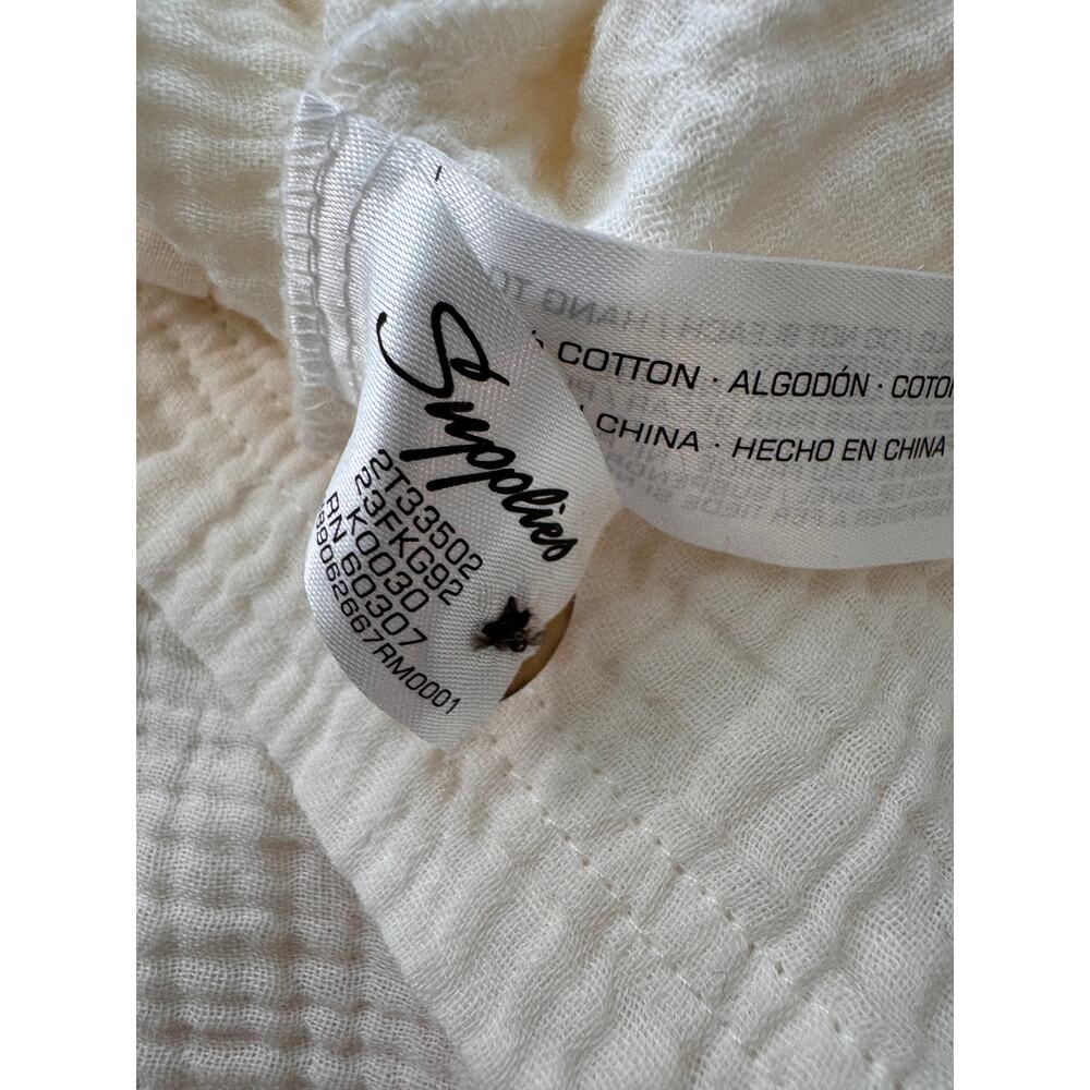 SUPPLIES UNION BAY Women's Cream Liz Gauze Button-Up Shirt Size XL Muslin - Picture 5 of 8